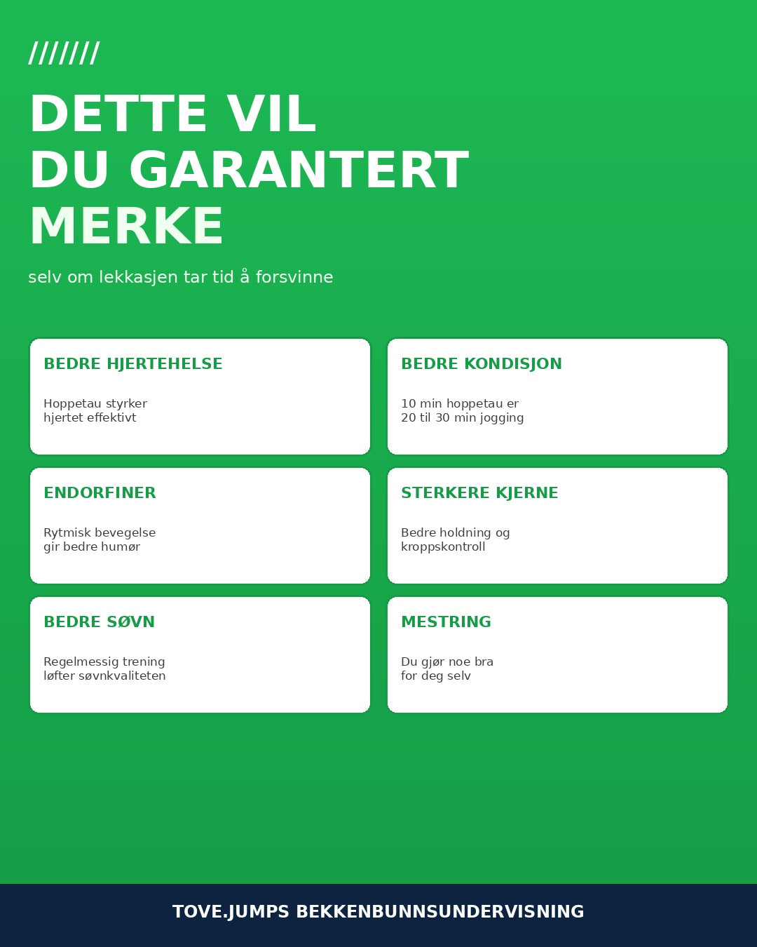 Undervisning i bekkenbunnstrening med hoppetau