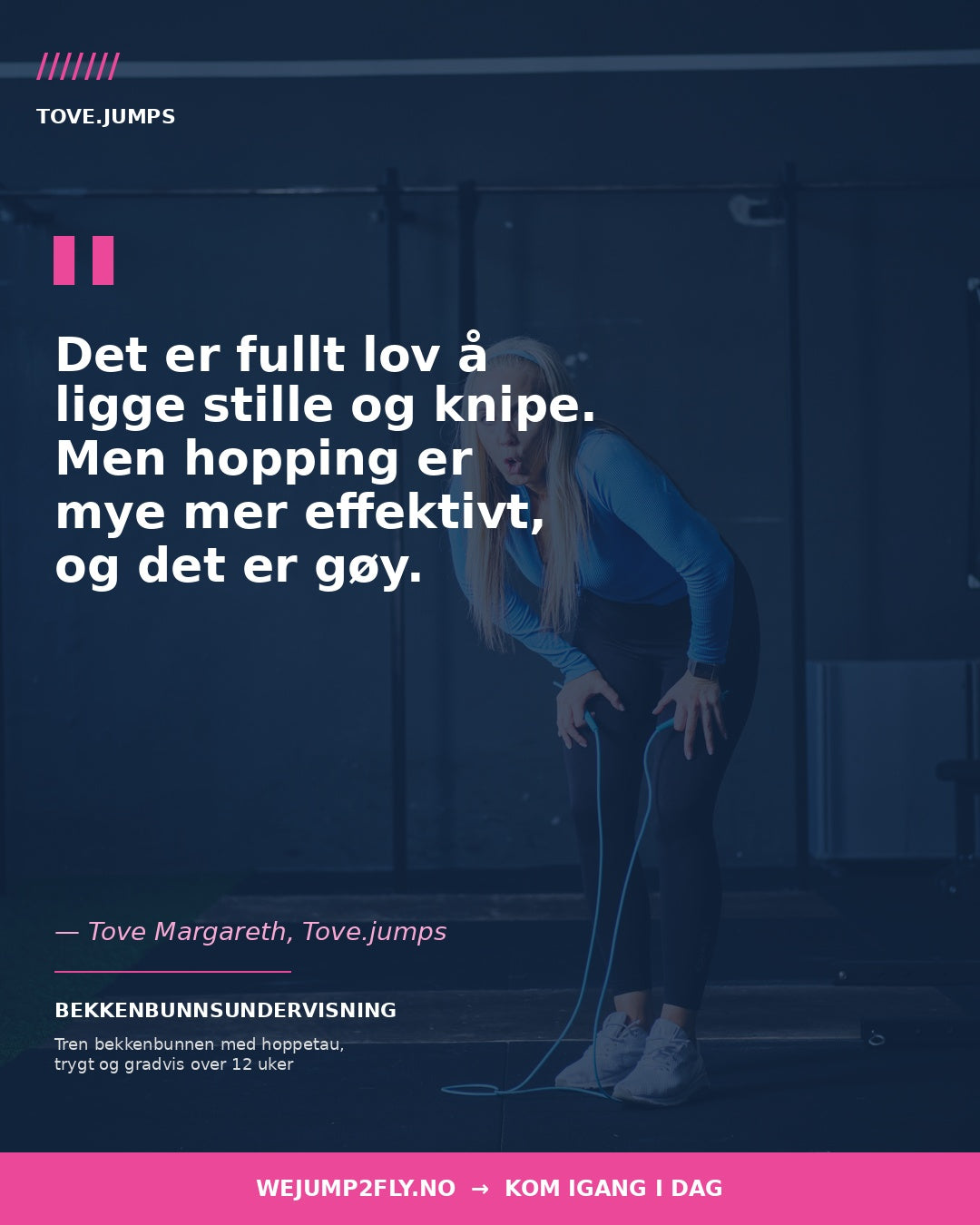 Undervisning i bekkenbunnstrening med hoppetau