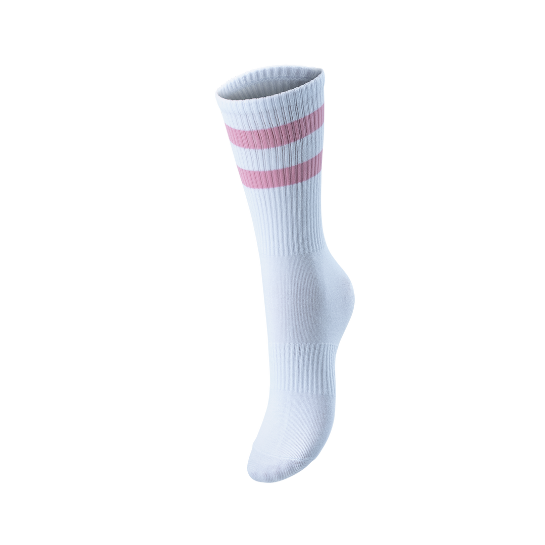 Lux sokker hvit med rosa striper