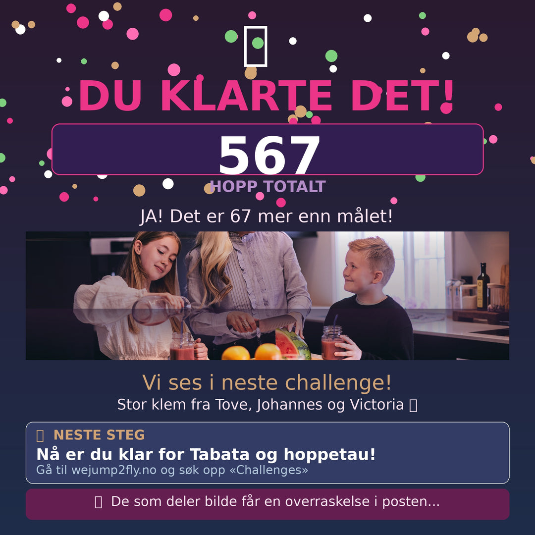 Challenge Barn: Klarer du 500 hopp?